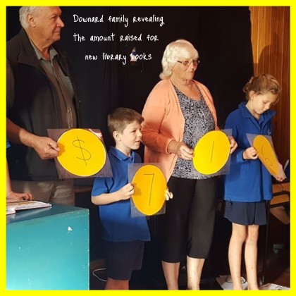 It was exciting to be able to announce that we raised $716 for new library books! Thanks to the Downard family for providing us with such a healthy way of fundraising!!